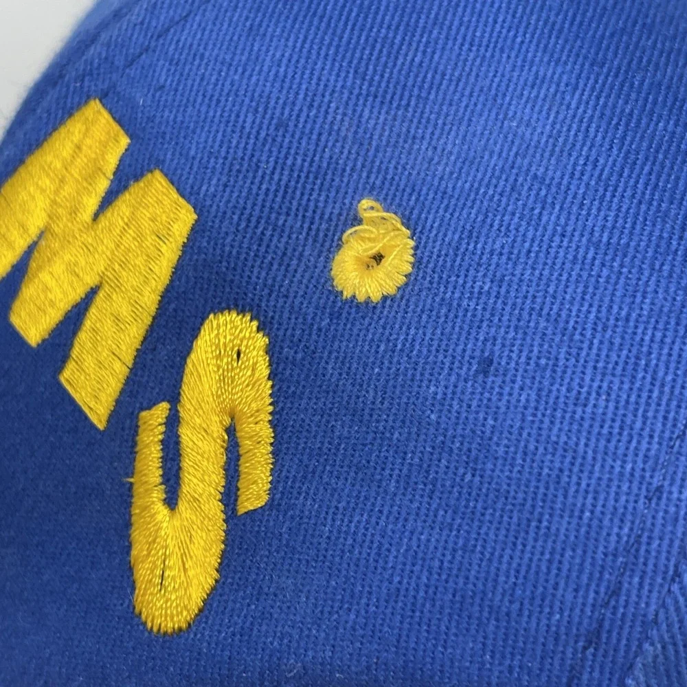 VINTAGE 90s Los Angeles Rams Snapback Hat Cap Adjustable Yellow Blue Size Youth